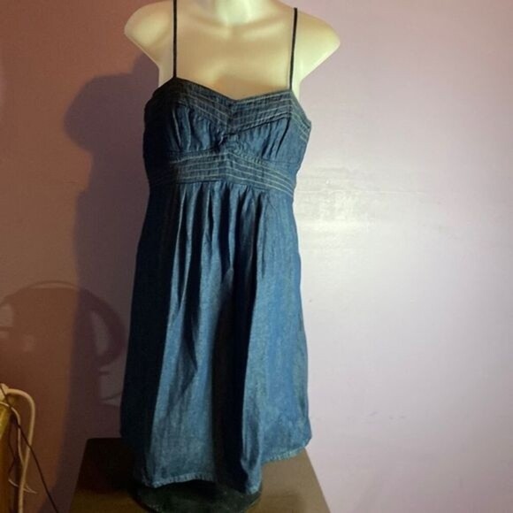 JFW Women's Denim Sundress Size 7 Blue Sleeveless Jean Dress Summer Casual - Picture 1 of 4